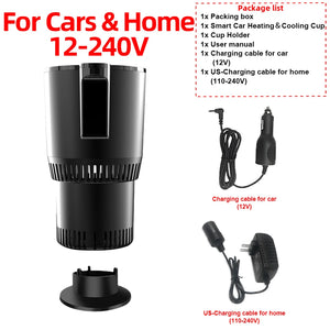 Car Heating and Cooling Cup 12V With Built-in Cup Holder Display Screen One Click Switch For Car Home Beverage Bottle ThermosCup