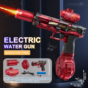 Nueva pistola de agua eléctrica con  luz Efecto de llama alta presión
