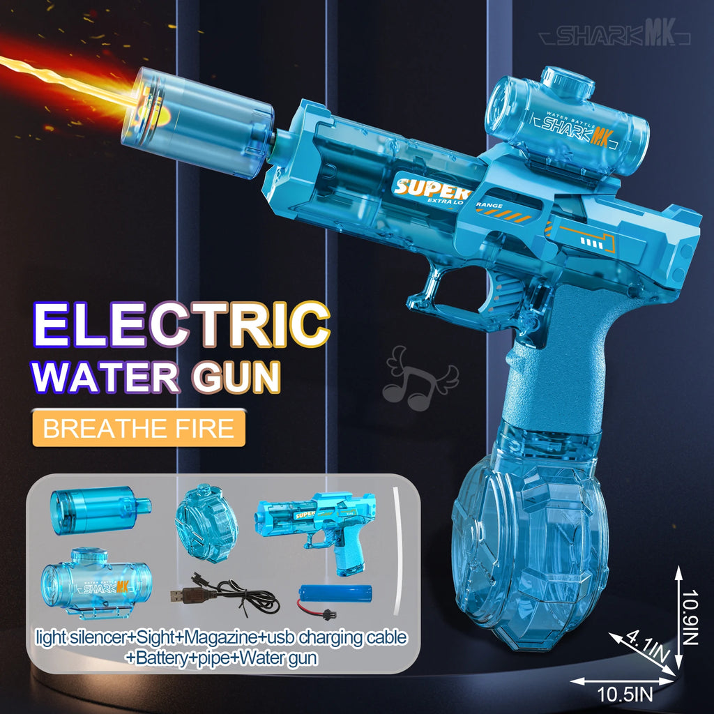 Nueva pistola de agua eléctrica con  luz Efecto de llama alta presión