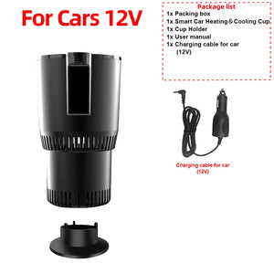 Car Heating and Cooling Cup 12V With Built-in Cup Holder Display Screen One Click Switch For Car Home Beverage Bottle ThermosCup